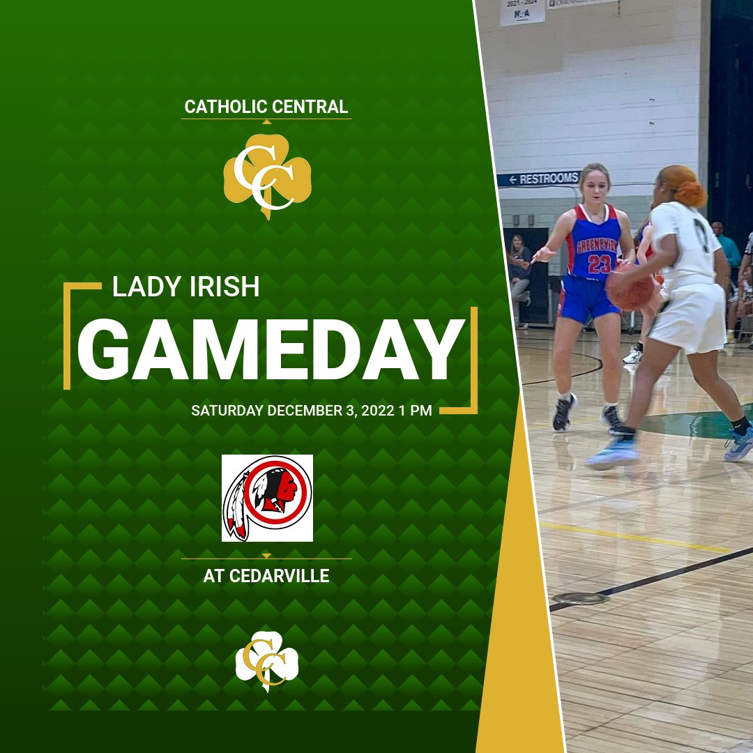 ☘️LADY IRISH GAME DAY ☘️
⛹️🏽‍♀️: vs. Cedarville 
⌚️: 1 PM 
📍: CEDARVILLE HS 
💼: #LADYIRISHMENTALITY ☘️🏀