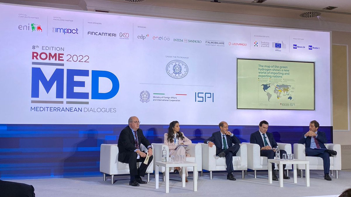 “#Hydrogen is important in the #greentransition and also important from the geopolitical perspective, as is shown with the russian ukranian crisis” our economist @RimBerahab at #MED2022 @ispionline