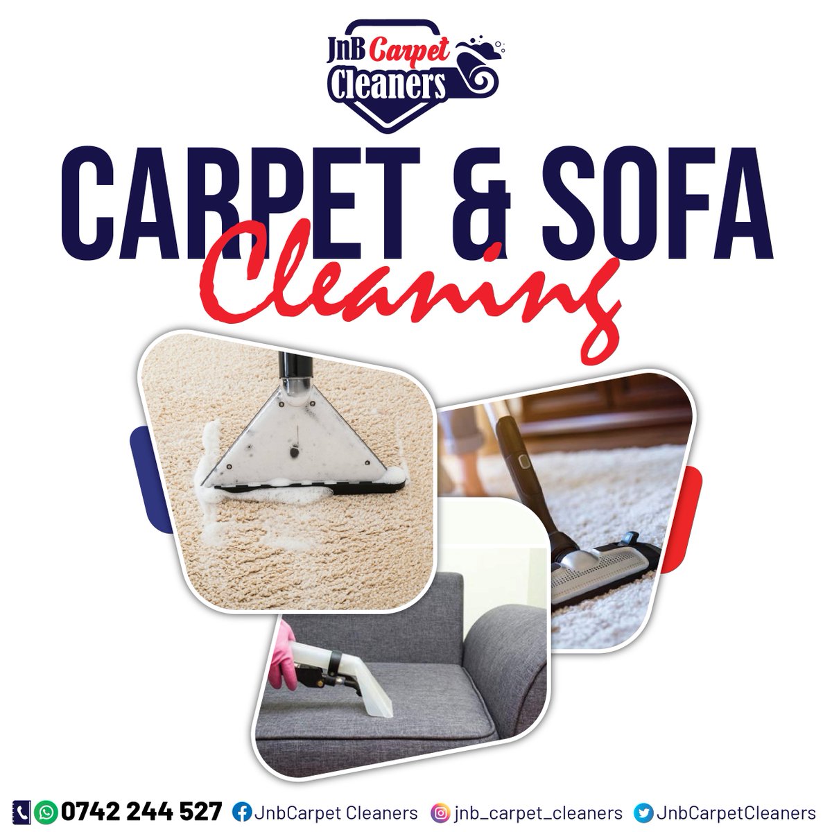 Jnbcarpets's tweet photo. Call or WhatsApp 0742 244 527 for Sofa/Carpet Cleaning Services in Nairobi.
We offer free carpets pick up and delivery.
Website:https://t.co/qld9hJF3DA
Location:Soko Safi strip mall Ngong road Nairobi

#carpetsteamcleaning #professionalcleaning #carpet #professionalsteamcleaning https://t.co/hh1R2Te3V7