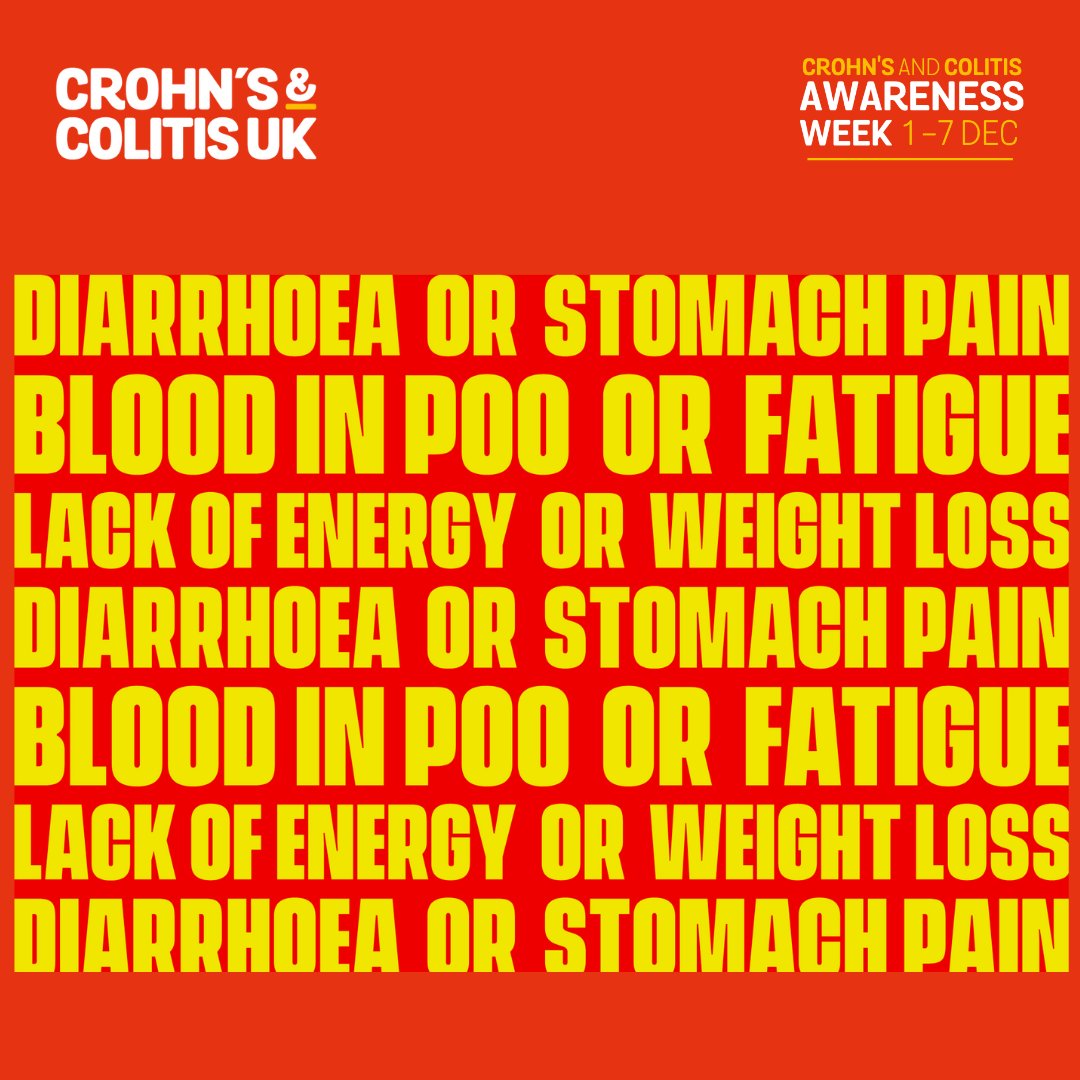 CrohnsColitisUK's tweet photo. Stomach pain, diarrhoea or blood in poo, amongst other symptoms, can be a sign of Crohn’s or Colitis. Even if the symptoms come and go, and you don’t experience all of them. Share your story and our symptom checker, to help raise awareness of the symptoms:
https://t.co/clEC7aUFcm https://t.co/dK29P49Xcp
