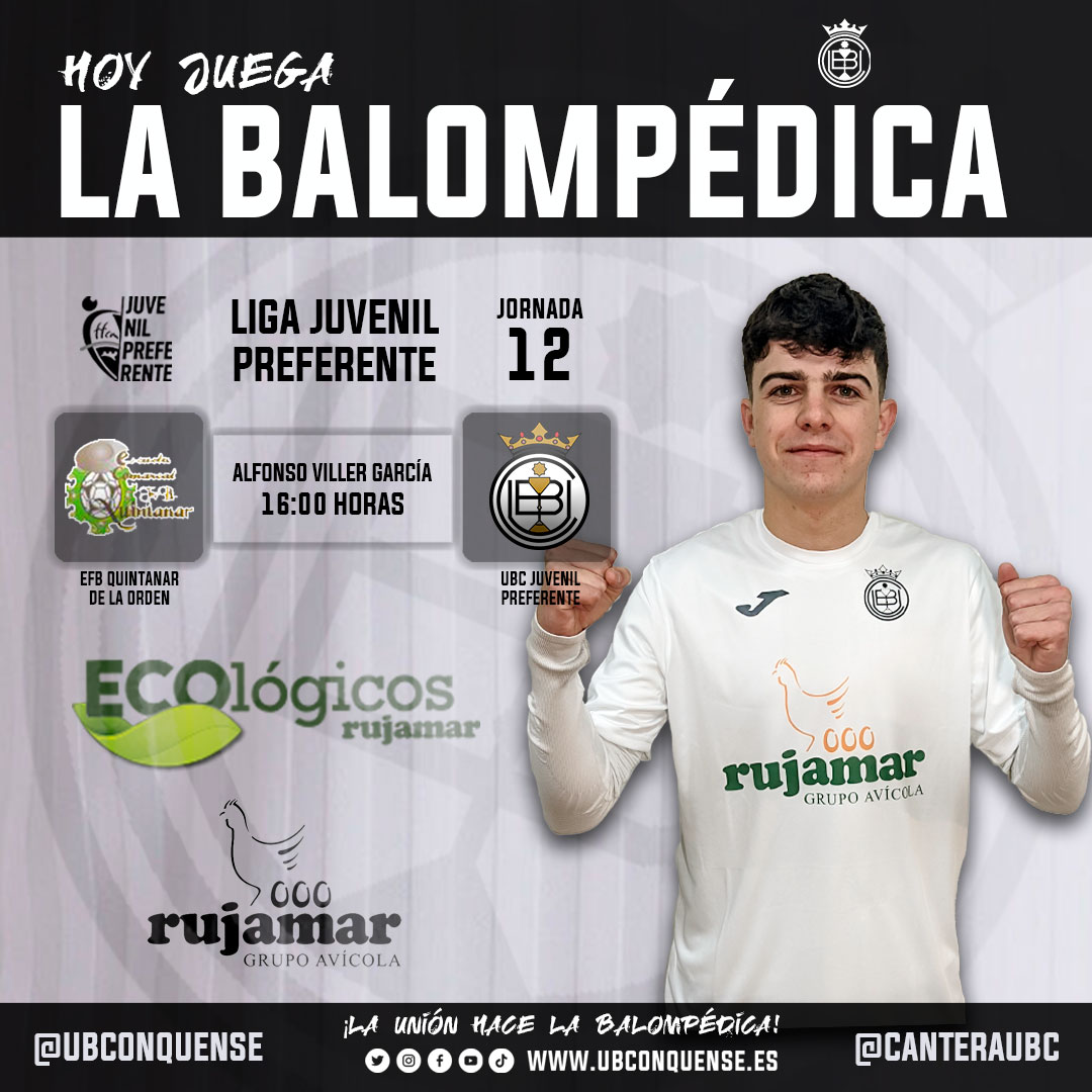CanteraUBC's tweet photo. 📢 #UBCJuvenilPreferente ❗

¡ES DÍA DE PARTIDO! ¡HOY JUEGAN NUESTROS 🦁🦁🦁!
⏰ 16:00 horas
📌 Quintanar 
🏟 Alfonso Viller
🆚 EFB Quintanar
¡Mucha suerte 🍀! ¡Vamos Conquense! ⚪⚫

#UniónBalompédica
#ConquenseAlé
#CanteraUBC https://t.co/NyrDS10un8