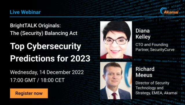 zerosport7's tweet photo. Hear from our panelists on their top security predictions for #2023 and how to balance security and privacy. Register today. @Akamai #cybersecurity https://t.co/tfJMjIwI4v https://t.co/4PnBNVRGaD