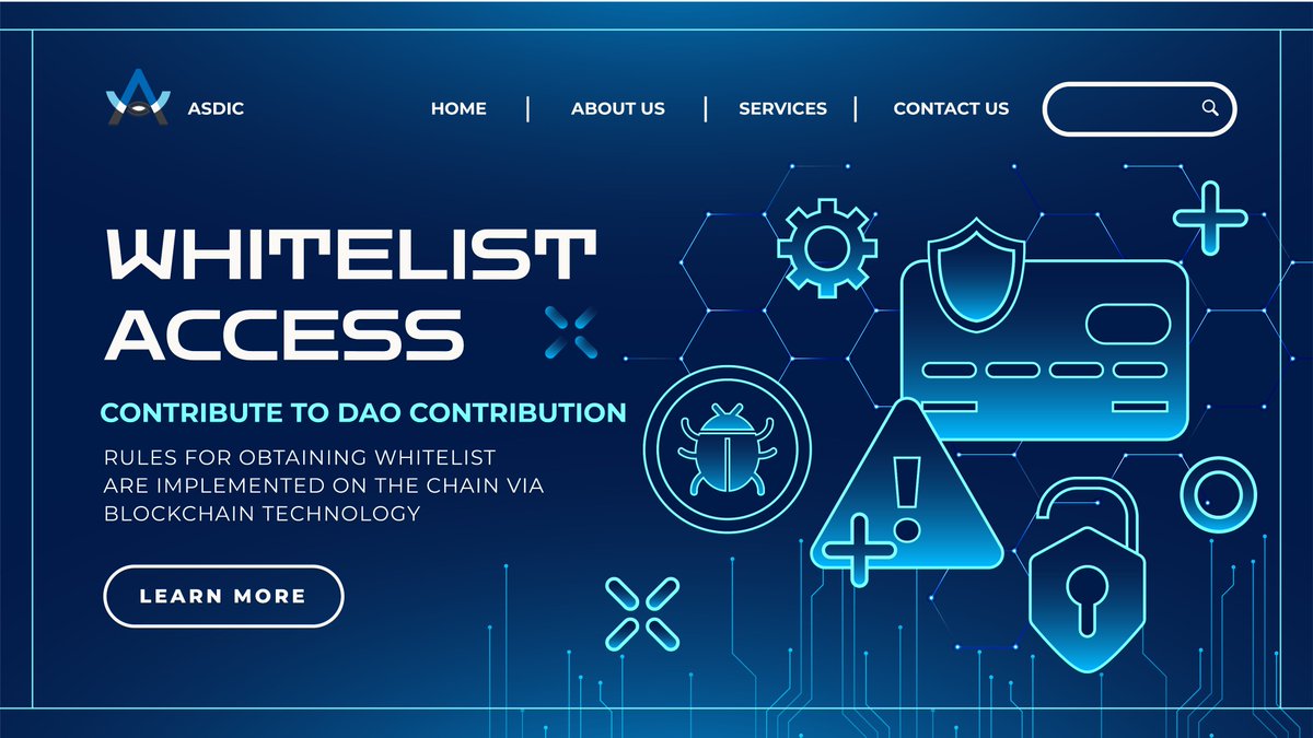 Asdicbsc's tweet photo. 🧐Whitelisting is based on relevant contributions to #DAOs, and the rules for obtaining whitelisting are enforced on the chain through #blockchain technology📲📲 https://t.co/z7RwjbXK53