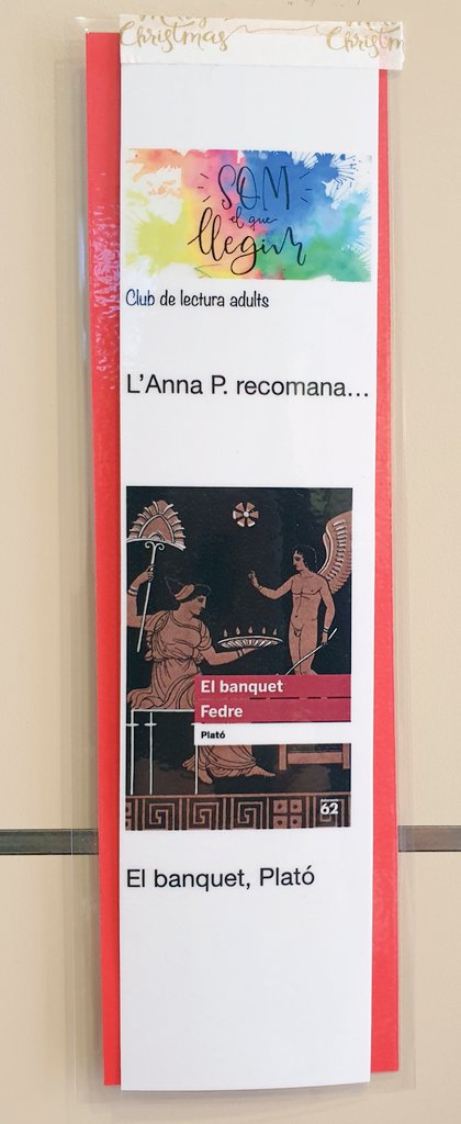 elquellegim's tweet photo. Dia 3 del calendari. L'Anna ens recomana El banquet de Plató.
#llegim #llegimiensagrada #Classics #classicsuniversals #clubdelectura #juntsmillor https://t.co/K67zxHqzo0