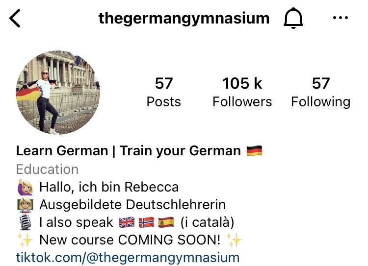 A really good Instagram account for boosting German vocabulary…
#learngerman #german #learn #deutschlernen

instagram.com/thegermangymna…