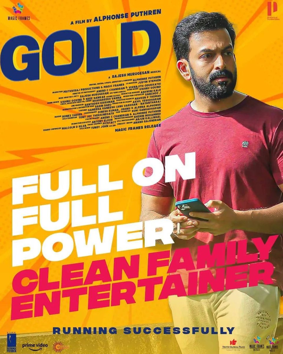 _PVRCinemas's tweet photo. #GOLD is now playing in PVR🔥✨
Book your tickets today and watch this clean family entertainer! Book now: https://t.co/TGQXYwiL22
#MagicFramesRelease #GoldMovie
#PrithvirajSukumaran #Nayanthara
#AlphonsePuthren #ListinStephen
#SupriyaMenon #RajeshMurugesan
#ShabareeshVarma https://t.co/DHy53Oxzsq