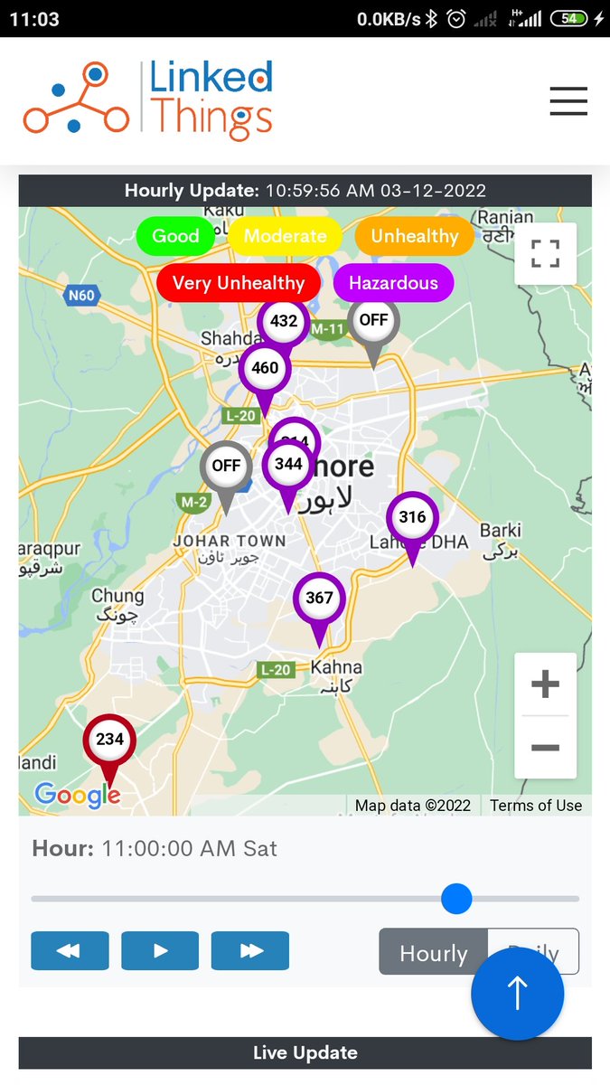 Lahore AQI at 11am.on 03.12.