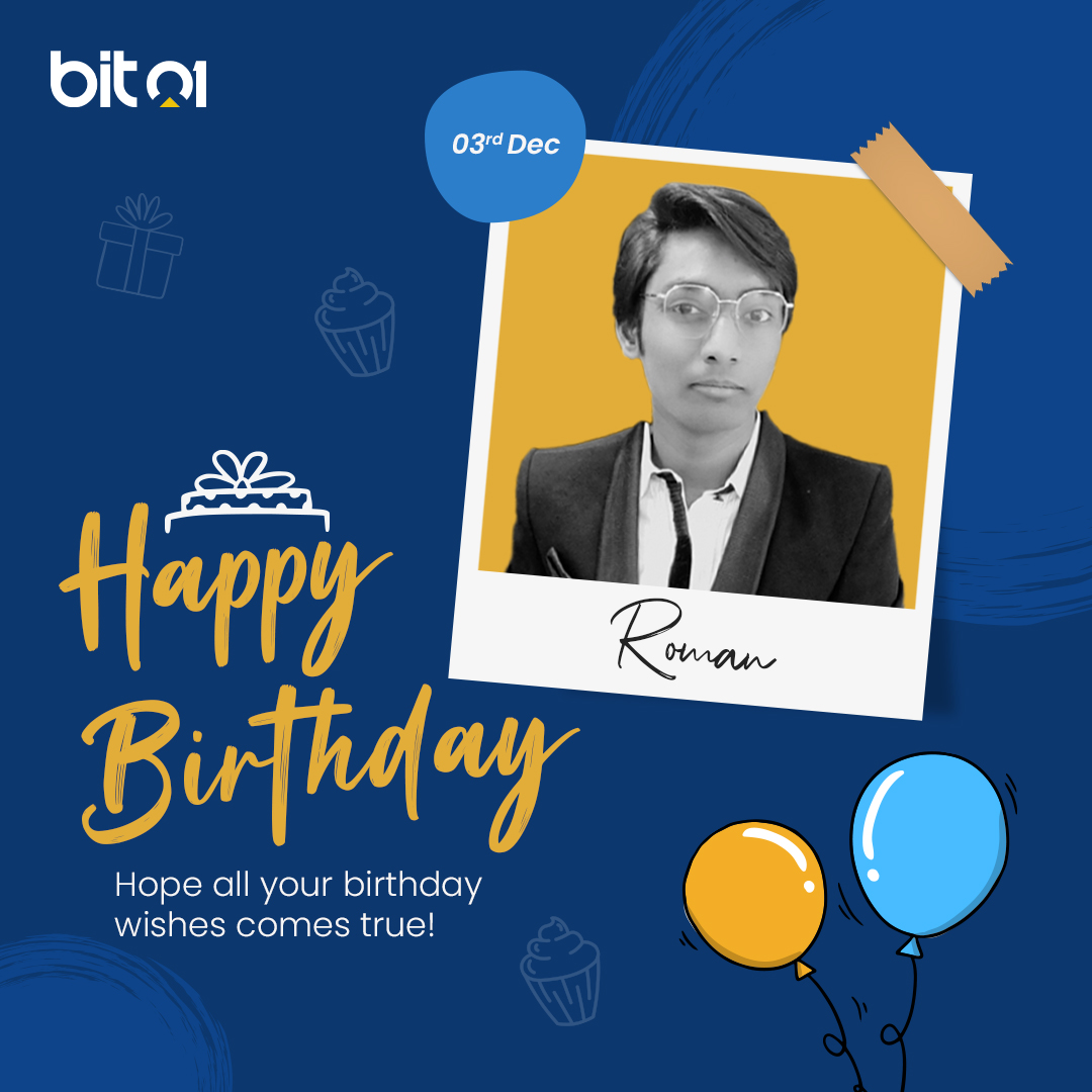 bit01techplode's tweet image. It&apos;s time for the celebration round the clock Roman Shaikh.

We are delighted to be a part of your special day at Bit01.

May this wonderful day be filled with happiness for you &amp;amp; your loved ones. Wishing you a wonderful day. Happy Birthday! Wishing you many more to come.

#bit01