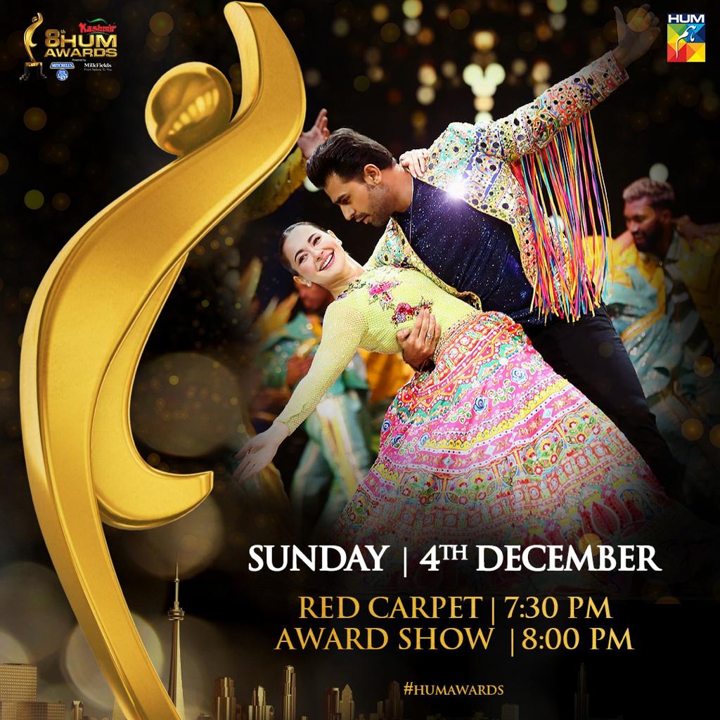 Humtvnetwork's tweet photo. Hania Aamir And Farhan Saeed Are Ready To Bring Fire To The Stage!

Get Ready To Watch The Red Carpet Of Kashmir 8th HUM Awards On Sunday 4th December At 7.30 PM and The Award Show At 8PM! Only On #HUMTV

#HUMAwards #8thHUMAwards #HUMTV https://t.co/kd8dpR77nU