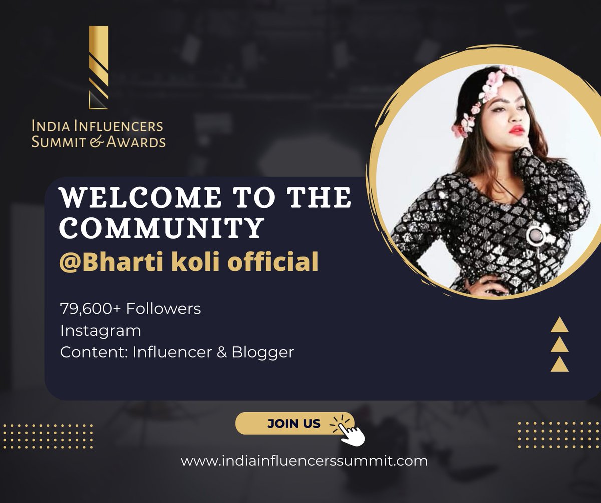 influence_india's tweet photo. Welcome aboard!
We are glad to welcome Ms. Bharti Koli to our exclusive community of influencers and content creators.
Excited to embark a remarkable journey together.

#experience #inaugural #awards #staytuned #influencers #influencermarketing #network #indiainfluencerssummit https://t.co/jmUNm65cD3