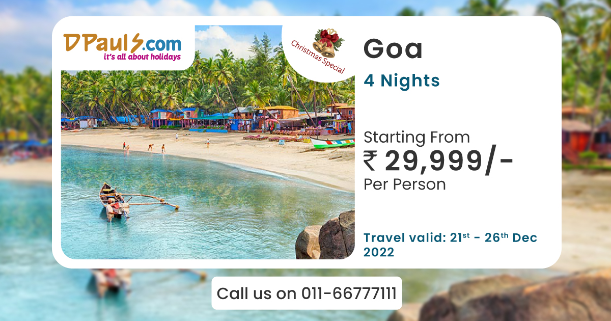 dpauls_travel's tweet photo. Christmas Special!
Plan a Trip to Goa! 4 Nights Package Starting from Rs.29999/-pp
Includes:- Airfare, Stay, Breakfast, Transfers, Etc.
For more details, Call us on 011-66777111.
#DPauls_Travel #GoaPackages #GoaTour #GoaTravel #IndiaPackages #Goabeaches #ChristmasSpecial https://t.co/sOy3DrY2sq