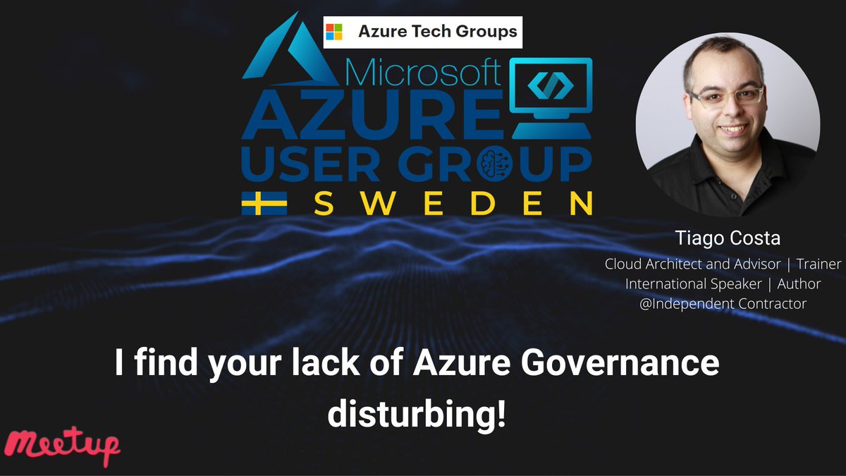 AzugSweden's tweet image. 💡Do you want to learn the best practices for Azure and build a strategy for it from scratch? 

We are happy to have guest speaker @tiagocostapt is joining us to share his expertise about #AzureGovernance 

📅 Dec 10th at 12:00 CET 
Register bit.ly/azusweden-azur…

#azugsweden