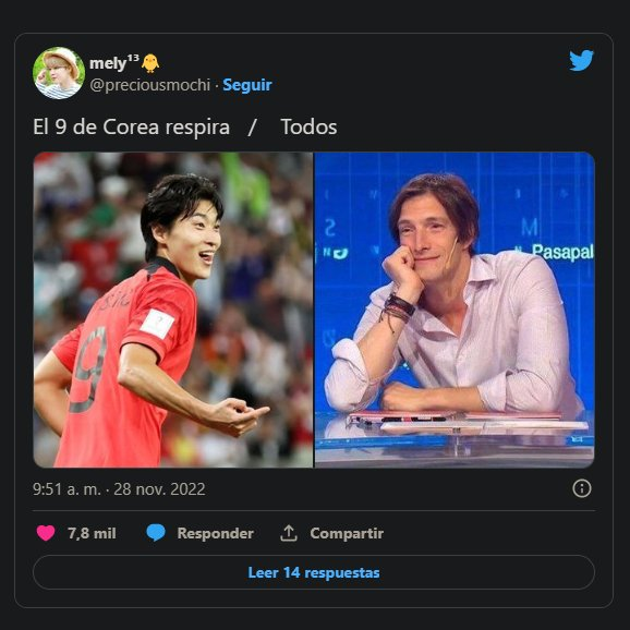 sin_paltas_'s tweet photo. 3. Corea vs. Portugal (2-1)
Corea también vino a competir y a no dejarse ganar. Ojo con sus apuestas que ya nada es confiable 👀🇰🇷
#CoreavsPortugal #9decorea #QatarWorldCup2022 https://t.co/5GWlzc9cKa