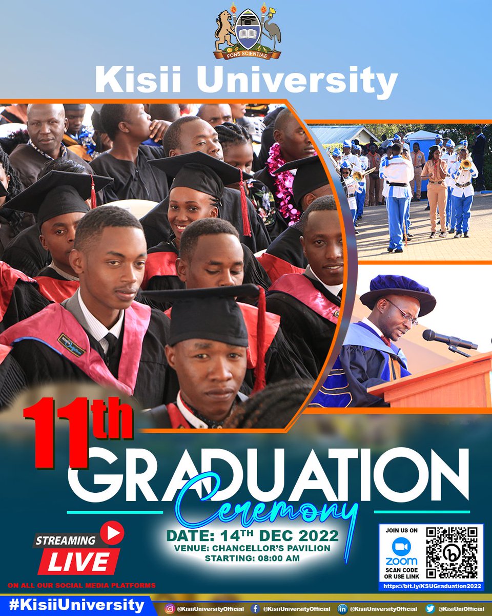 Join our 11th Graduation Ceremony Virtually and let us Celebrate together. #KisiiUniversity #KisiiUniGraduation
