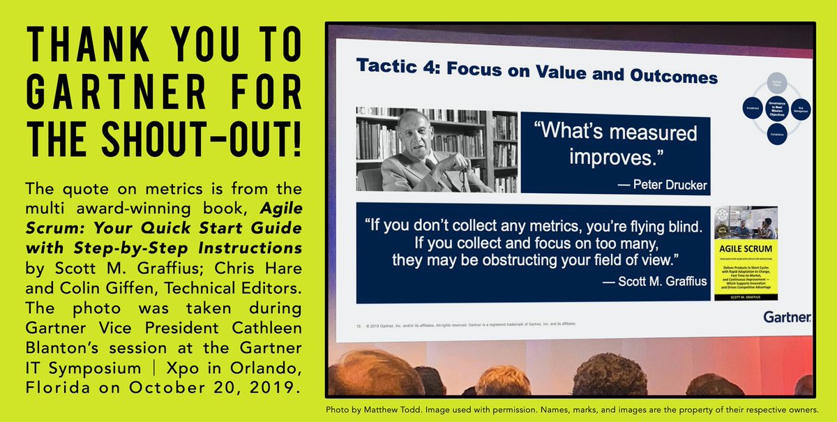 ScottGraffius's tweet photo. GARTNER featured content from my first book, ‘Agile Scrum: Your Quick Start Guide with Step-by-Step Instructions.’ Read about it on LinkedIn here: https://t.co/OkrGDsUTFz.
#Gartner #Agile #Scrum #AgileProjectManagement #Book #Metrics #Data #Quote #MetricsQuote #IT #ITQuote #PMOT https://t.co/Bdqr5Ej23M