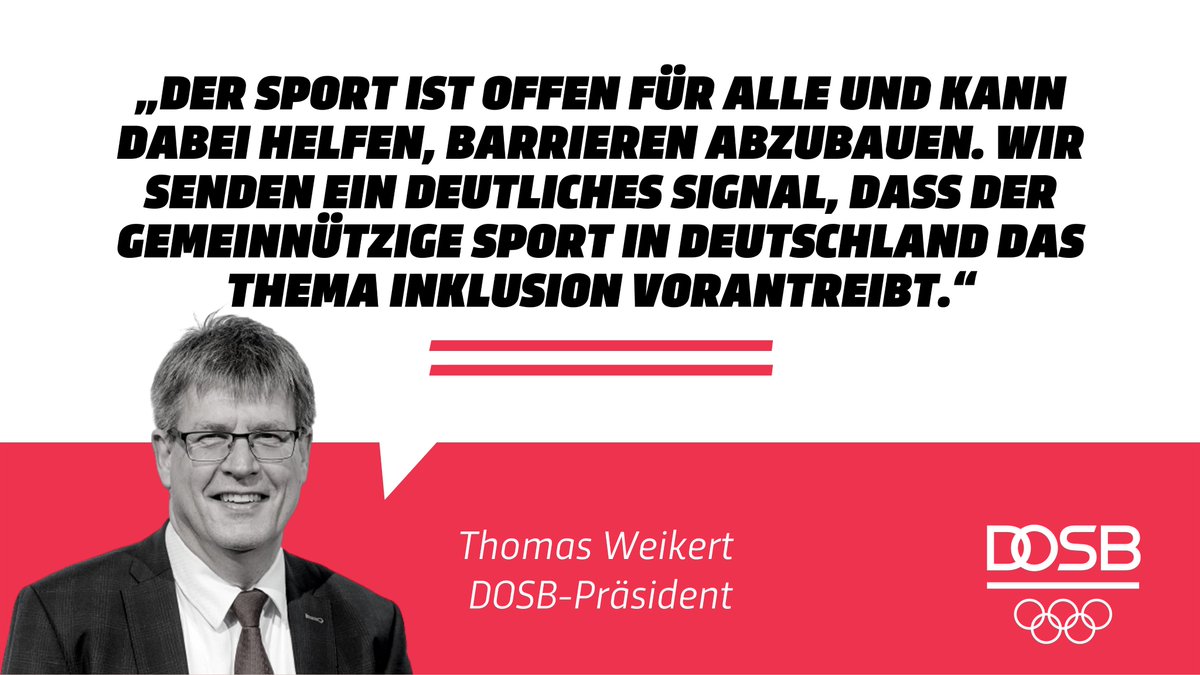 Nichts über uns ohne uns 💯 

So lautet das Motto unserer neuen Inklusion-Strategie, die wir anlässlich des heutigen Internationalen Tages der Menschen mit Behinderungen veröffentlicht haben ➡️ dosb.de/sonderseiten/n…

#SportFürAlle #IDPD2022