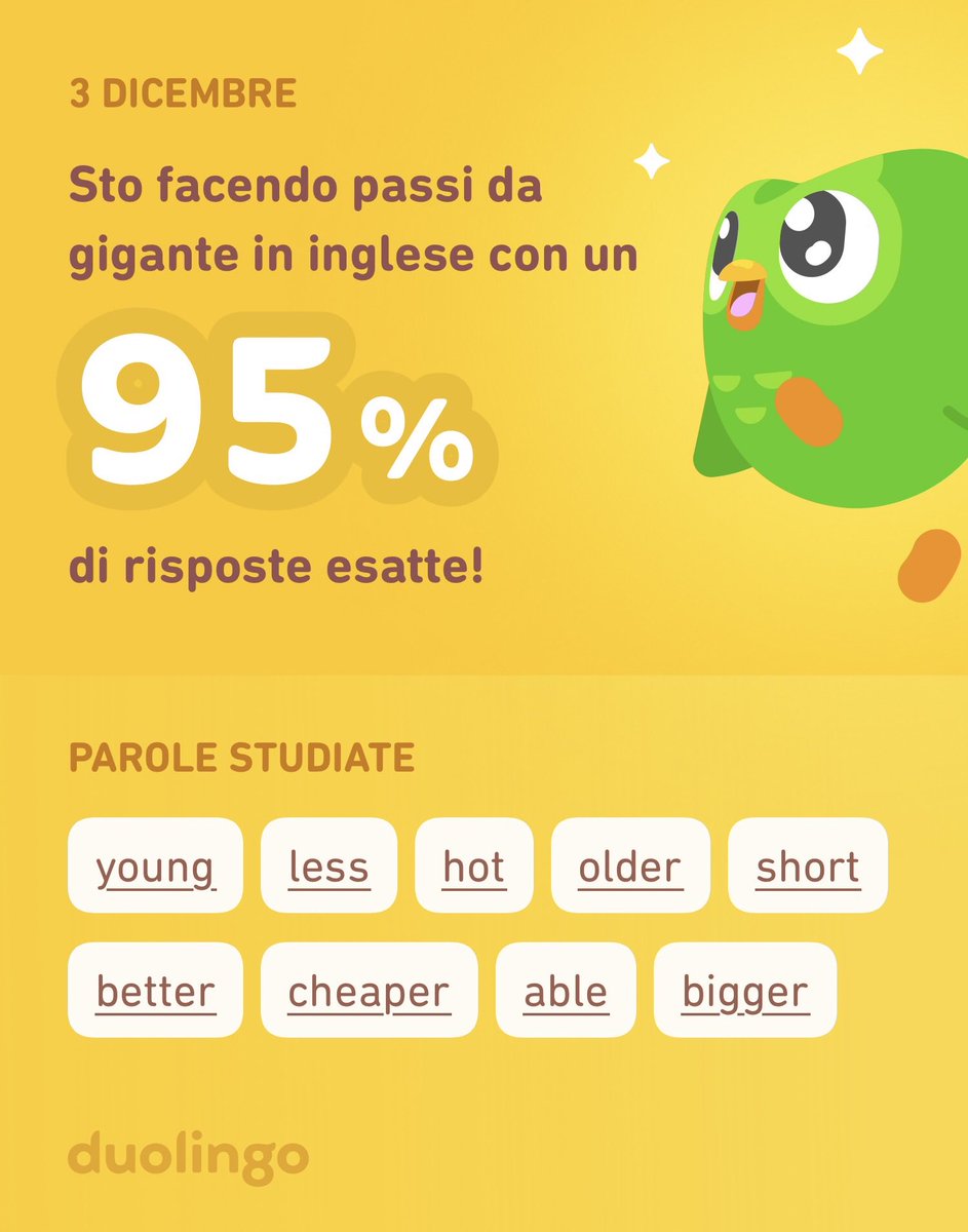 CerlianiMassimo's tweet photo. Sto studiando inglese su Duolingo! È gratis, efficace e divertente. https://t.co/6wvJglzkEn