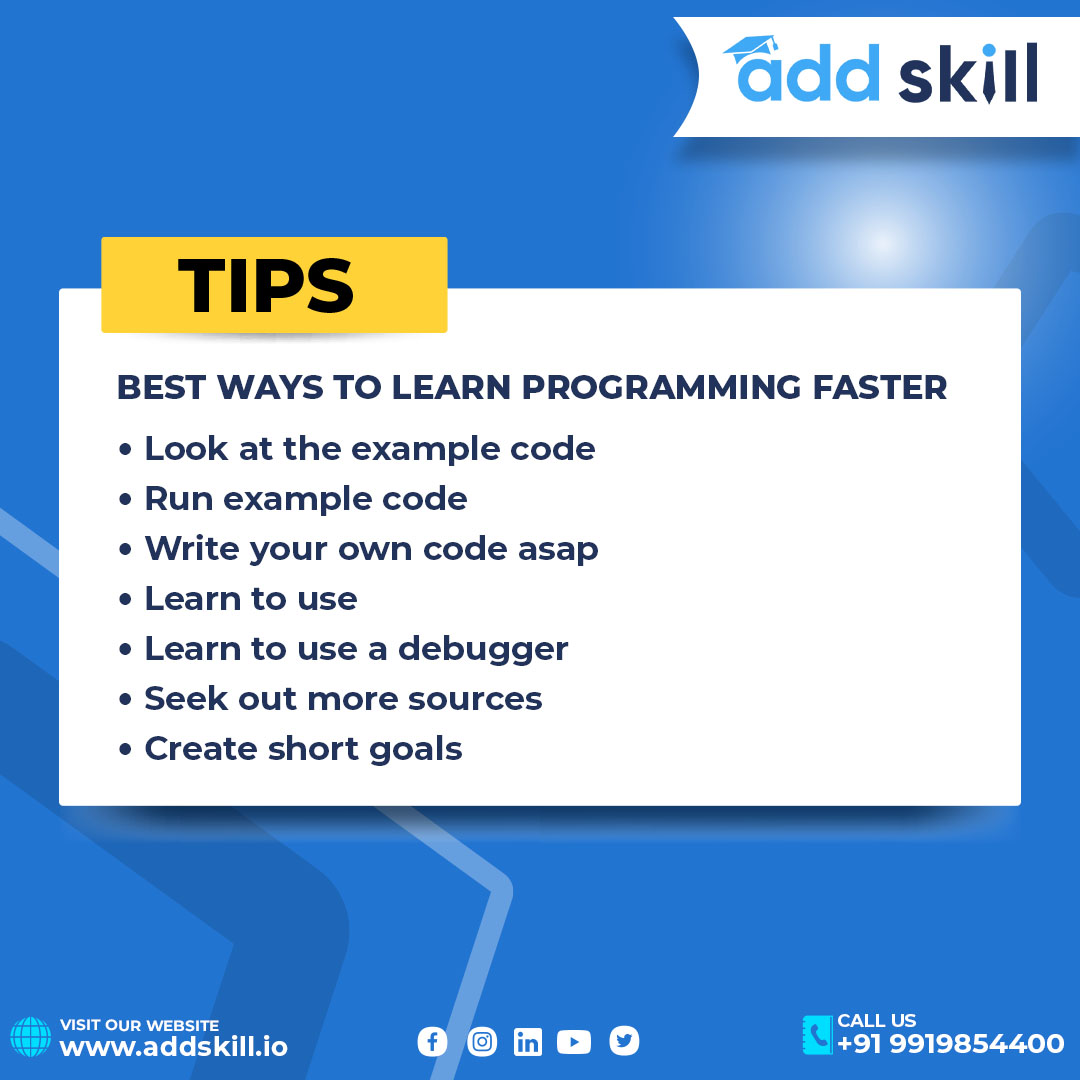 add_skill's tweet photo. Tip to improve your #coding skills.
.
.
#addskill #fullstackdeveloper #softwaredeveloper #softwaredevelopment #frontenddeveloper #backenddeveloper #developer #developerlife #techcareers #codingchallenge #frontenddevelopment #backenddevelopment #codingisfun #codingTip #codingtips https://t.co/DZlGzijVLG
