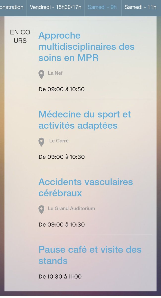 SOFMERofficiel's tweet photo. 3️⃣ décembre, 3️⃣e et dernier jour du #congres #SOFMER2022 !
#programme riche:
💯approche #multidiscipliaire #MPR
🏃♂️🏃♀️#sport
🧠 #AVC #parkinson #SEP
🦀 #oncologie et MPR
Et de nouveau la session #MT180s 👩🎓🧑🎓!
↪️ #replay : #application #sofmer 📱
👋Bonne fin de congrès a tous ! https://t.co/7YaieFl1mx