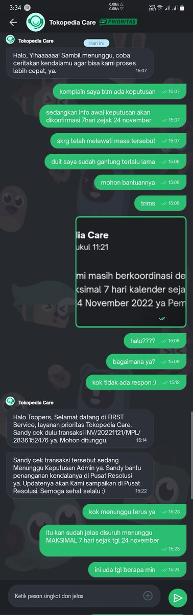 akumendol's tweet photo. @sukamiauw @tokopedia @TokopediaCare kalo ini gimana yak?
aku korban penipuan seller g berakhlak, jualan hp yg dtg batu, komplain retur malah
keputusan dijanjikan maks tunggu 7 hari sejak 24 Nov, skrg uda lebih dari waktu maks yg dijanjikan, ud komplain ke Tokped Care jg g ada solusi pdhl jalur prioritas, g ada beda https://t.co/x7UybQUl69
