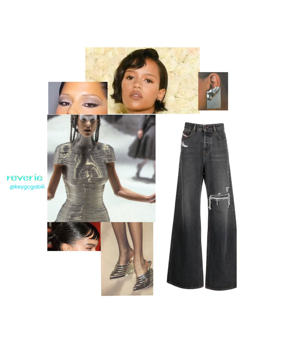 KGCkey's tweet photo. My submission for
#TaylorRussellStylingWeekTwo
Top: Alexander McQueen fall 1999 ready to wear
Pants: Diesel
Shoes: Paco Rabanne
Ear piece: Soriano Blanco https://t.co/pAXlqqNm63