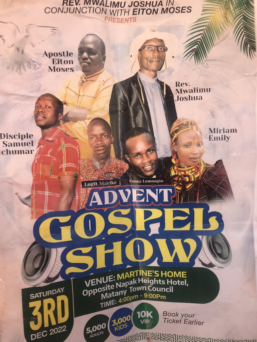 Kamoxy2's tweet photo. #MATANY
Happening today,#Gospel Artists from parts of Karamoja will be performing live in #MATANY.
#EITON MOSES and others will be entertaining . @popbeny ! https://t.co/IRxIP4fpwv