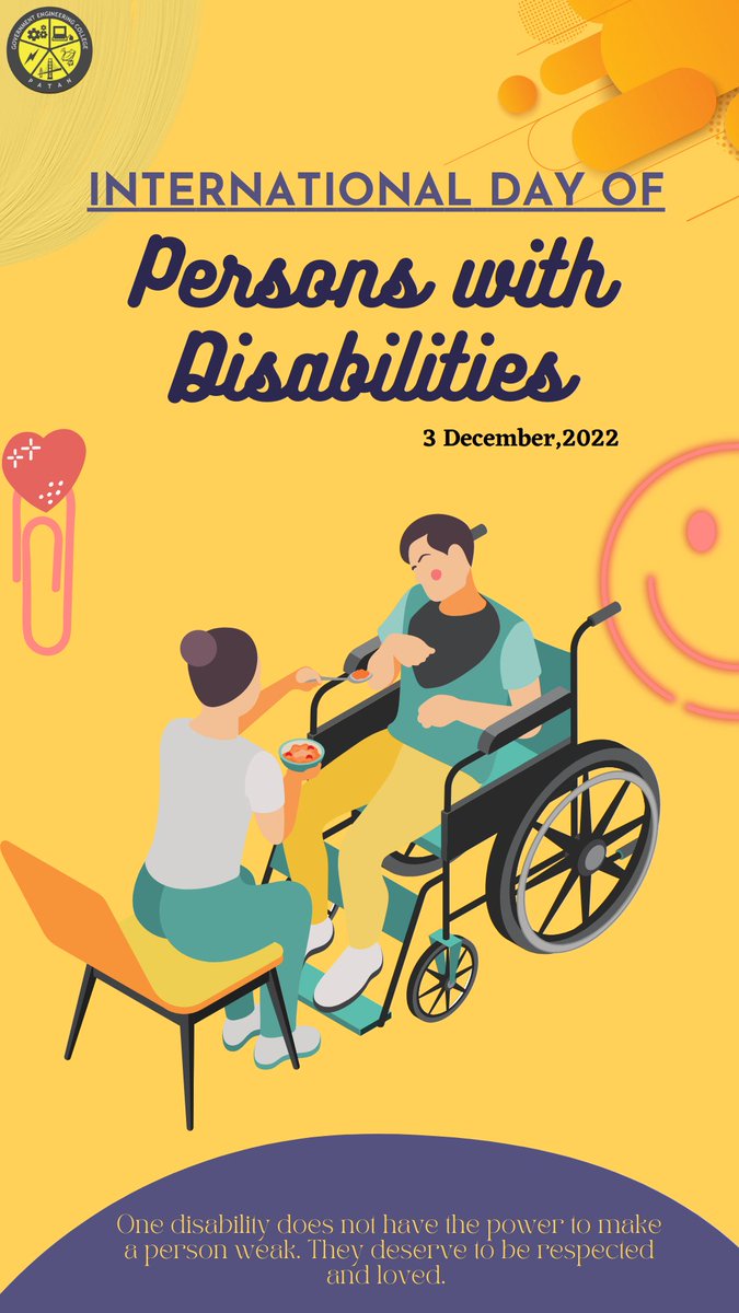 gec_patan's tweet photo. 💫Happy International Day for People with Disability💫
We will never stop advocating for the inclusion, awareness, understanding and acceptance of people with disabilities.🧑🦼🧑🦯
#internationalpeoplewithdisabilityday
#pwdday
#supportpwd
#spreaddisabilityawareness
#gecpatan https://t.co/frzFUXXSXO