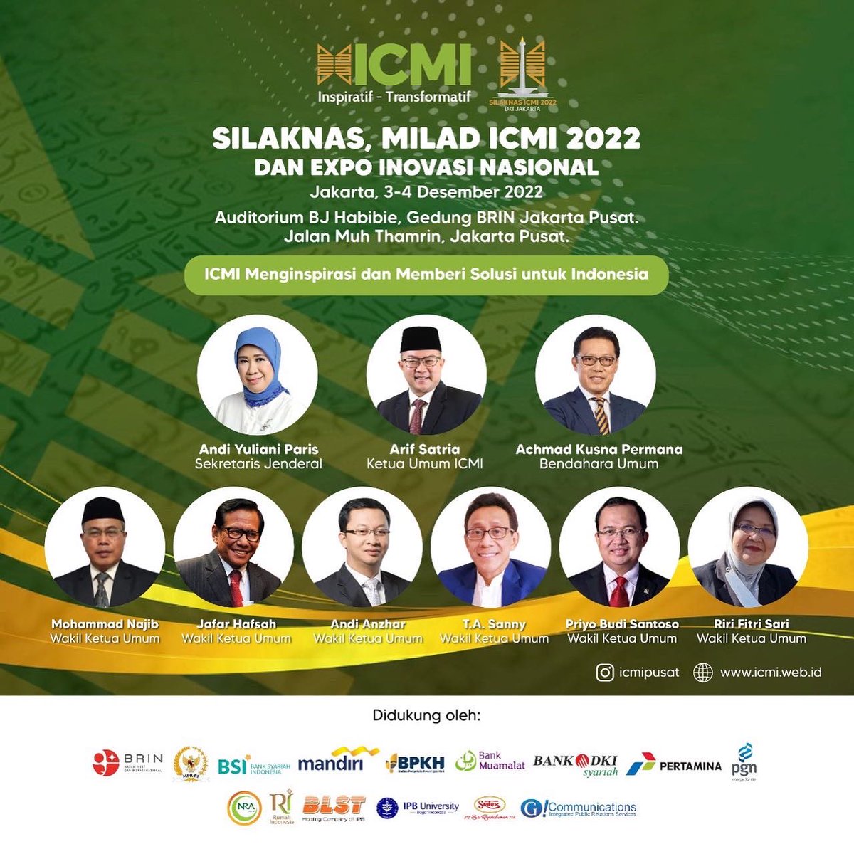 Hari ini! Sedang berlangsung Silaknas dan Milad ICMI 2022 pada 3-4 Desember 2022 di Auditorium BJ Habibie, Gedung BRUN, Jakarta Pusat. #SilaknasICMI2022