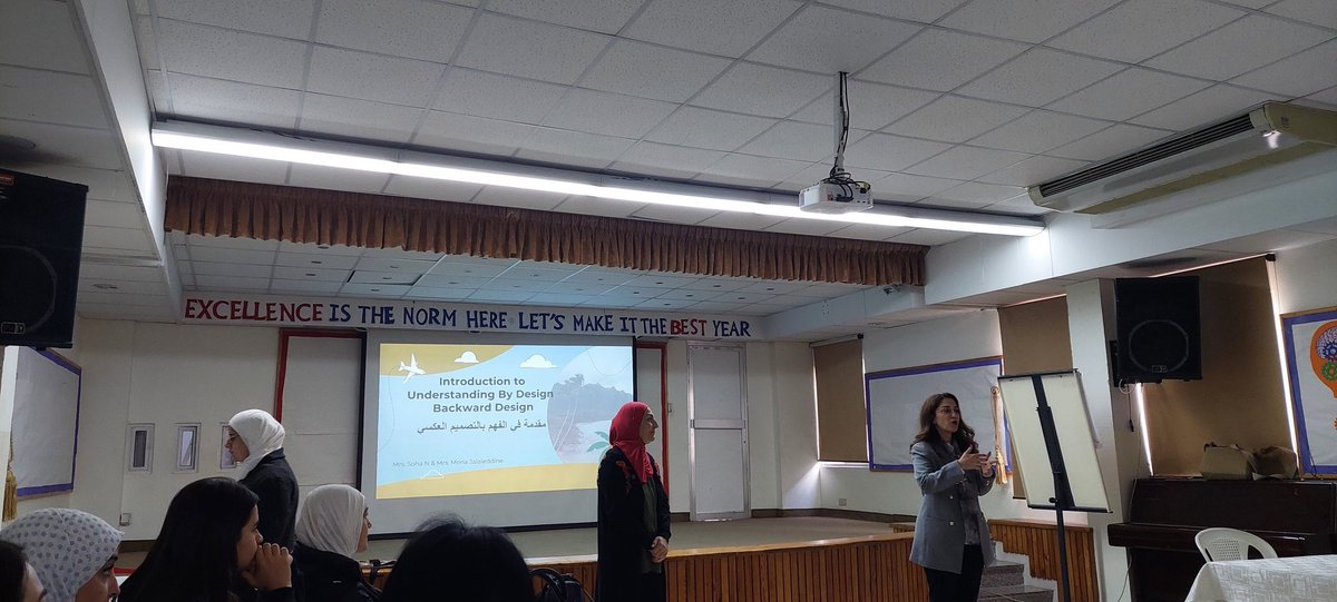 Happening now: Workshop about Understanding By Design ", Backward Design, that creates meaningful unit of study.
#UBD 
#lifelonglearners
<a href="/makdawhaschool/">Makassed Dawha School</a>