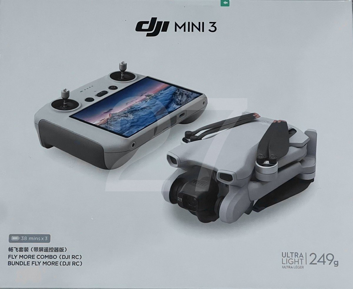 JasperEllens's tweet photo. Exclusive: boxes of the #DJIMini3 are popping up at retailers. Expect a teaser soon.

No sensors - Vert. video - 10km - 38 min batt. And the #confirmation: the return of the #FlyMoreCombo!

@OsitaLV @DealsDrone @TheDroneGeekPA @DroneXL1 @IshveenaSingh @KANZHAJI @DronewatchNL https://t.co/cUjyaCB1iS