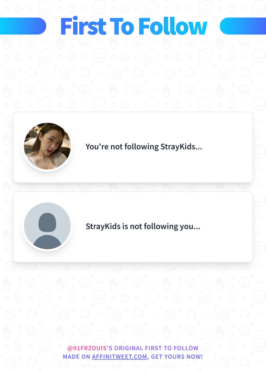 91FrZouis's tweet photo. ✨ First To Follow 

You're not following StrayKids...
StrayKids is not following you...

➡️ https://t.co/dtU393EpQ5 https://t.co/OvYZ3kOj9d