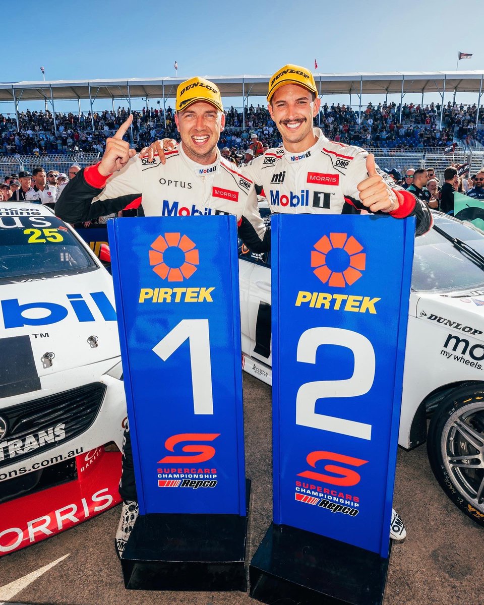 chazmozzie's tweet photo. Yeowwwww, first win at the Adelaide 500! 🏆🤙🏽 So good to share the podium with @NickPercat and super happy with the @FollowWAU team ❤️ Few more adjustments to the car ready for Race 34 tomorrow! 
#Mozzie25 #NoSocialHate https://t.co/RwqeDnmNkt
