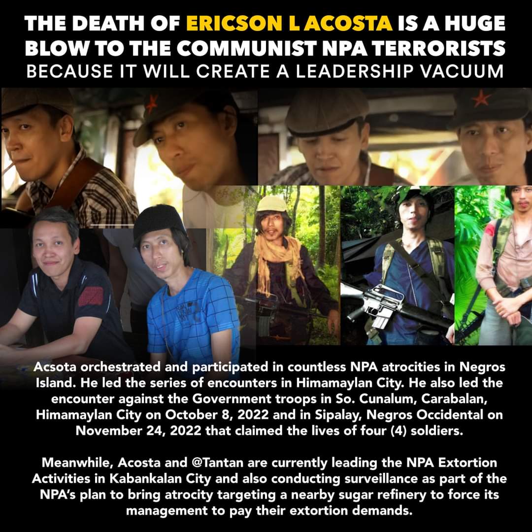 1/3
He allegedly orchestrated numerous NPA atrocities in Negros island, particularly the ambush of policemen in Binalbagan town early this year and other NPA activities, the Army said.