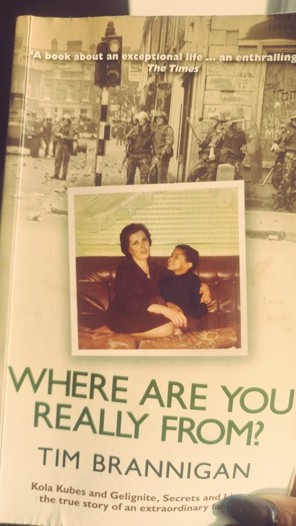 Ironic, given the current national conversation, that I'm reading 'Where are you really from' by <a href="/tim_brannigan/">Tim Brannigan</a> . I highly recommend this memoir, which explores life as a young black boy (with an extraordinary family story) growing up in Northern Ireland during the troubles.