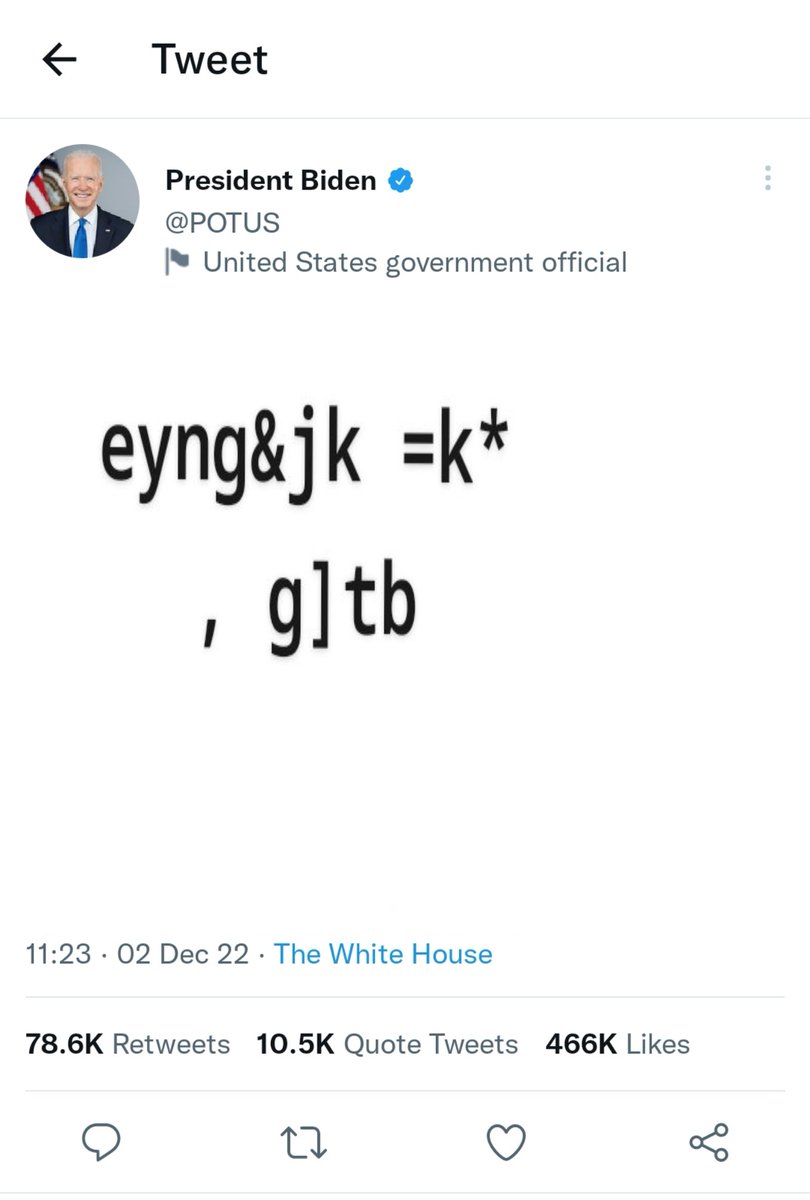 deucekazoos's tweet photo. @JoJoFromJerz @POTUS it's unbelievable that uncle slow biden's tweets, don't look &amp; read like he just punched the keyboard.. https://t.co/lCAdTpomKK