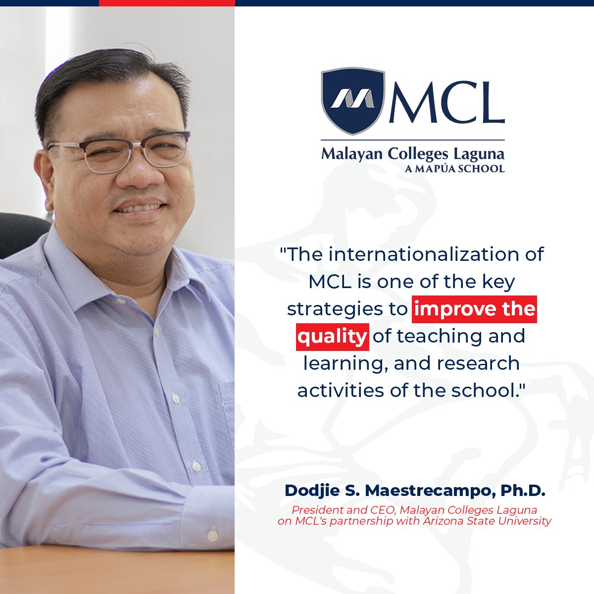 MapuaMCL's tweet photo. MCL is now offering programs under the E.T. Yuchengco College of Business and College of Arts and Science in collaboration with Arizona State University (@ASU).
📌Apply now: https://t.co/Ihyyqv8vVc
📌Ask Us: https://t.co/ie4qcrEqzT
#StudyAtMCL
#BuildingProfessionals https://t.co/voIdWvX3yu