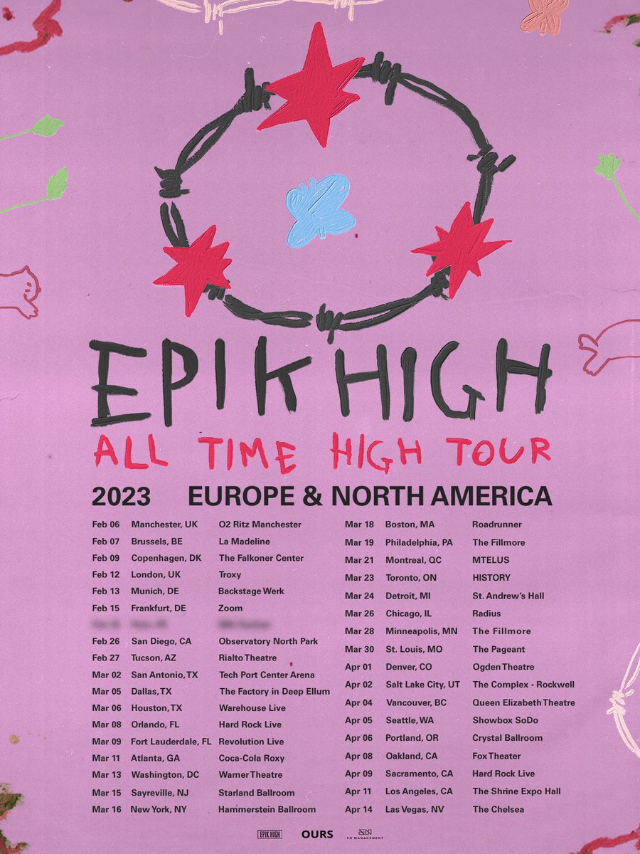 EPIK HIGH 2023 EUROPE & NORTH AMERICA TOUR: ALL TIME HIGH 🚀 🗓️ Dates: Feb 6 ~ April 14, 2023 🛎 Tickets: epikhigh.com *ON SALE: December 9th 10am LOCAL TIME IN YOUR CITY You know what to do. Make it go viral. LET'S GO!!! #에픽하이 #EPIKHIGH