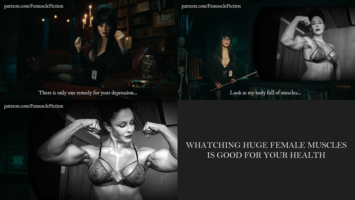 FemuscleFiction's tweet photo. Elvira in The ultimate cure for depression: Female Muscles! Elvira shows us how her huge muscles are a surefire cure for depressionI New video on my Patreon: https://t.co/dYL9CqrF9i
#FemaleBodybuilding #Elvira #fbb #Flexing #Biceps #FMG #FemaleMuscleGrowth https://t.co/Yvv5bdKUJy