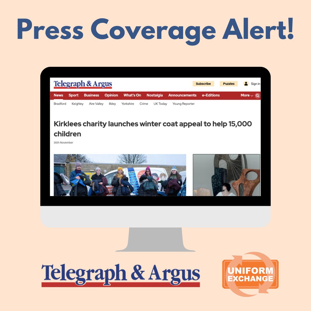 uniformexchang's tweet image. Have you seen our recent press coverage for our big Winter Coat Project?💚

We're still in desperate need of preloved coats to donate to vulnerable households in Kirklees. If you can donate, please drop them off at your local drop-off point 👇 uniform-exchange.org/donation-point…