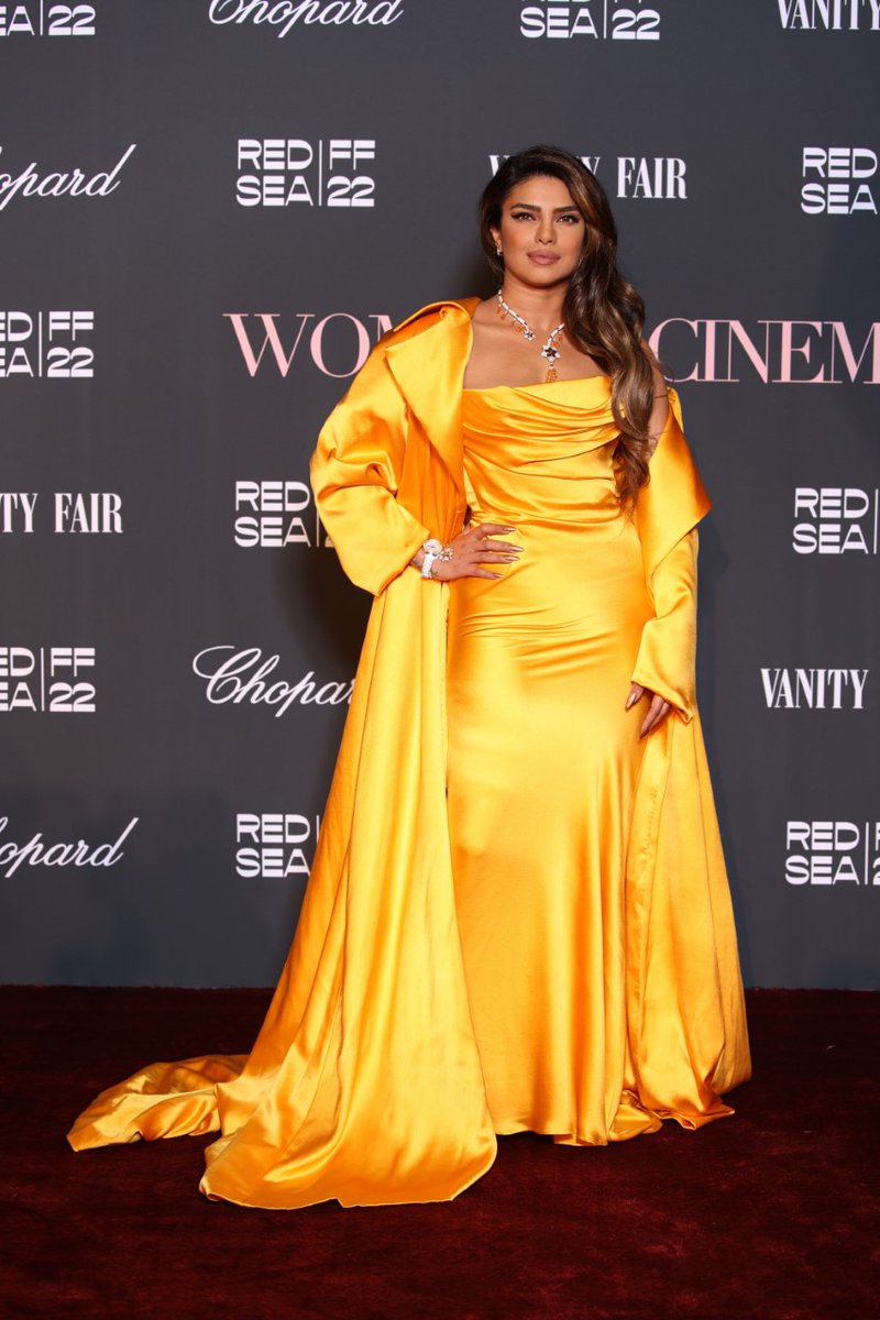 The #WomenInCinema gala dinner at @RedSeaFilm on Friday night saw #Bollywood star @priyankachopra take the lead, wearing Lebanese designer @Nicolas_Jebran l arab.news/bhput