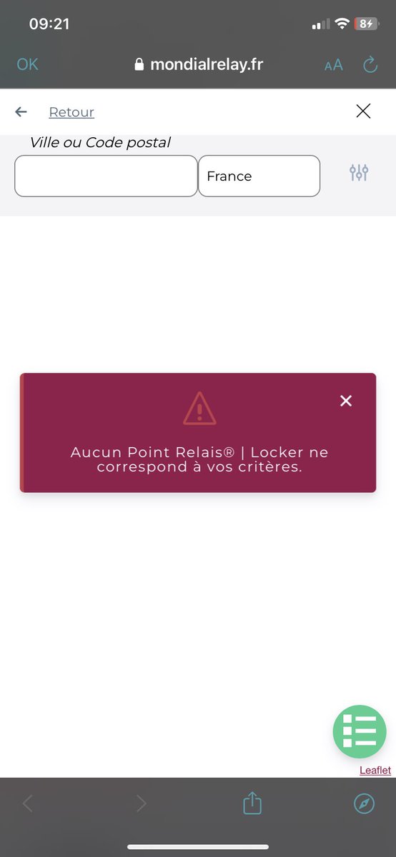 trebmalinan's tweet photo. Bonjour @mondialrelay  je vous ai contacté à plusieurs reprise car je ne peux pas changer mon point relais peu importe le code postal que je renseigne. 

Est ce que c’est déjà arrivé à quelqu’un ? #mondialrelay #vinted https://t.co/uEDQyeLqUV