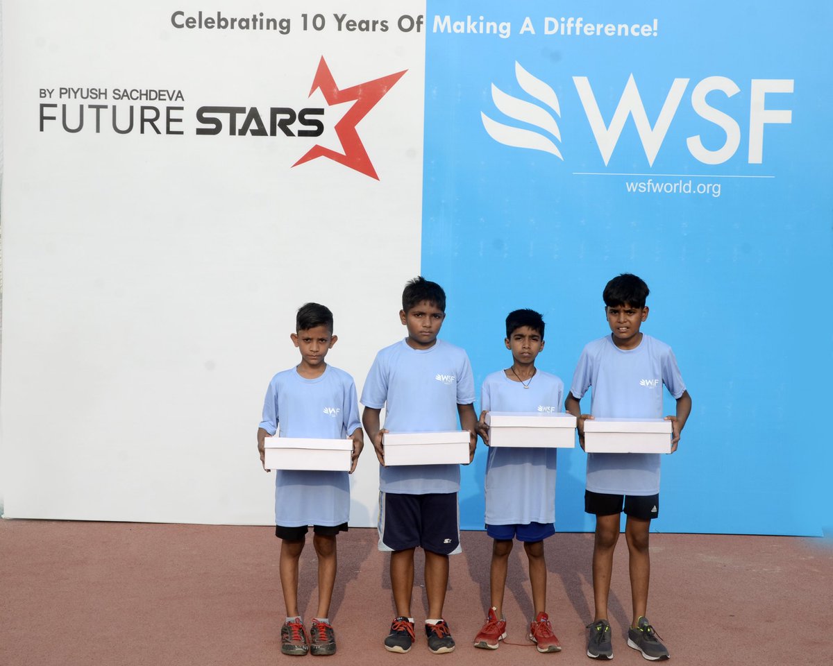 WSFworld's tweet photo. The #FutureStars by @piyushsachdeva_ program promotes sports within the youth of India &amp; is started to support the aspiring athletes who cannot afford the basic equipment (like shoes, playing kit, etc), training &amp; nutrition to pursue sports all over the world.

#SneakerDrive #WSF https://t.co/f2Sa2vub2g