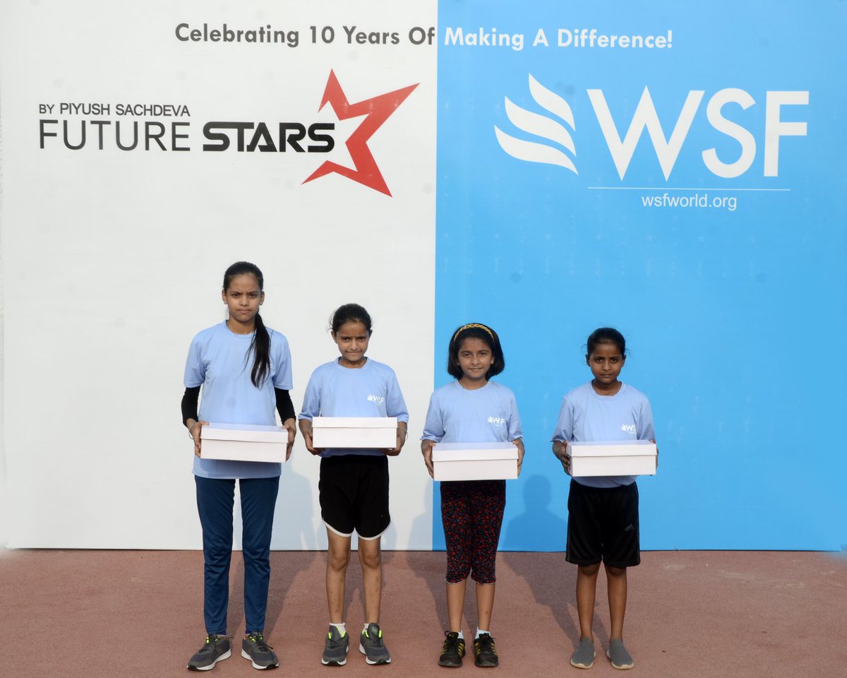 WSFworld's tweet photo. The #FutureStars by @piyushsachdeva_ program promotes sports within the youth of India &amp; is started to support the aspiring athletes who cannot afford the basic equipment (like shoes, playing kit, etc), training &amp; nutrition to pursue sports all over the world.

#SneakerDrive #WSF https://t.co/f2Sa2vub2g