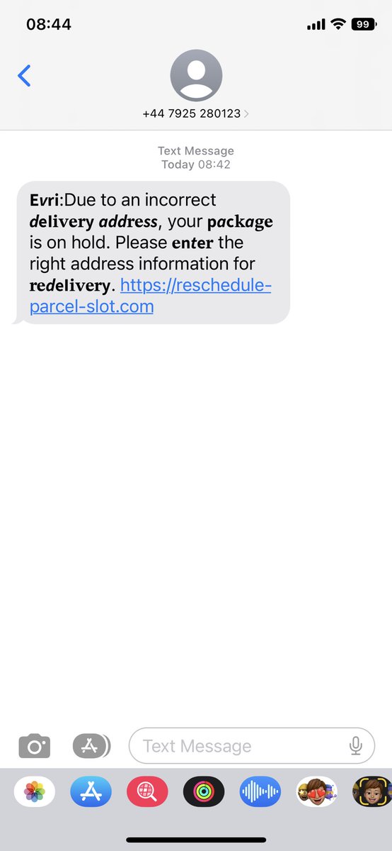JellyChimp's tweet photo. @evri_parcel is this txt I’ve just received legit?? Just checked Amazon and the address that I haven’t changed in 4.5 years of living here is CORRECT. Please respond asap as I need this parcel today. Thank you https://t.co/CAtT4nxTum