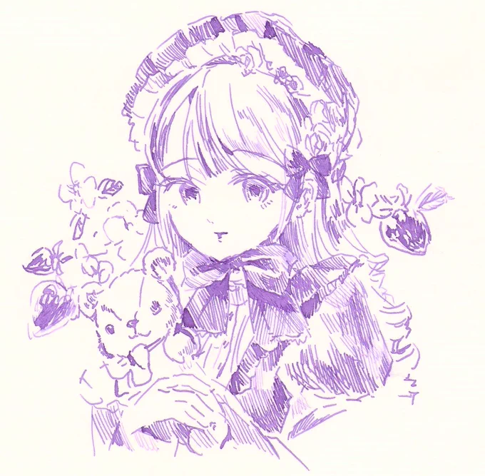 一発がきロリータの子#いおりさんのペン練 