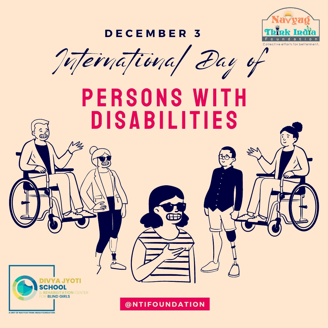 NTIfoundation's tweet photo. Disabled does not mean that they are less abled but it means that they are abled in a different manner. Wishing a very Happy #World_Disabled_Day

#WorldDisabilityDay2022
#divyajyotiblindgirlsschool 
#BlindGirlsSchoolJaipur 
#blindisbeautiful 
#DJBGS 
#NTIFoundation https://t.co/zp9I2xm68d