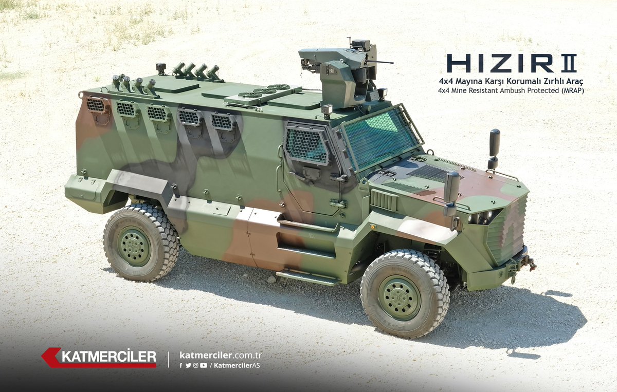 KatmercilerAS's tweet photo. HIZIR II - 4x4 Mayına Karşı Korumalı Zırhlı Araç / 4x4 Mine Resistant Ambush Protected (MRAP)
#Katmerciler #HızırII #Hızır #MRAP #MRAPVehicle #ZırhlıPersonelTaşıyıcı #ArmouredPersonnelCarrier #military #millisavunma #armoredvehicle #DefenseVehicles #securityvehicles #defence https://t.co/8v1dy7o6NI