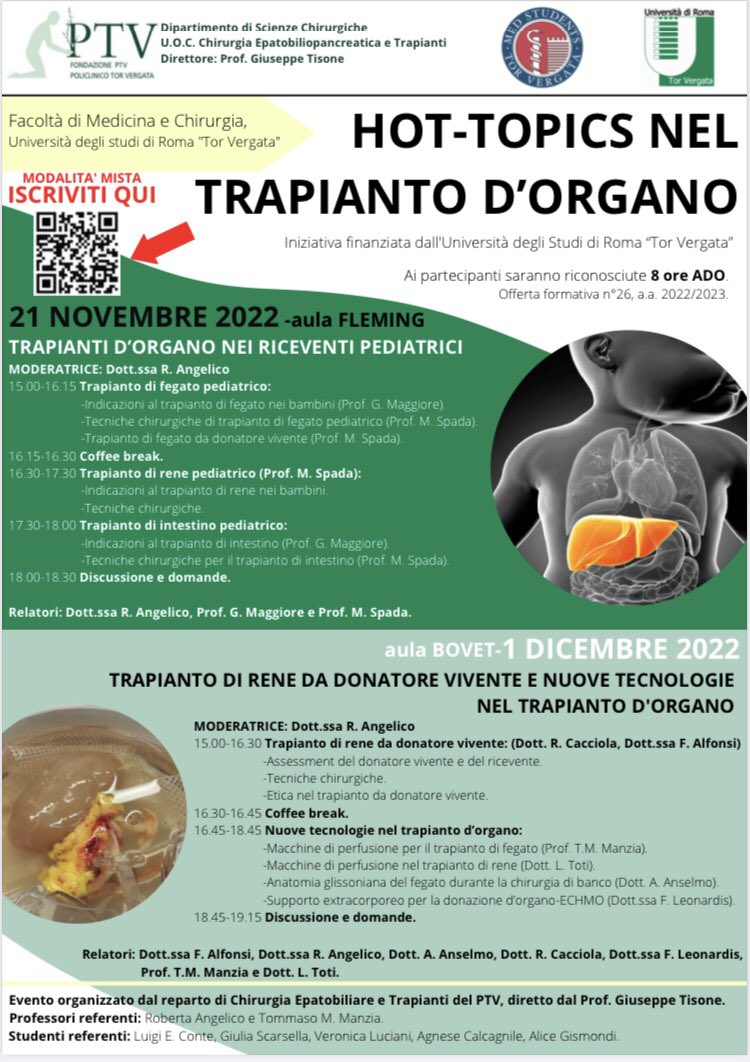 Roberta Angelico (@rangelico85) on Twitter photo Grazie agli studenti della Facoltà di Medicina e Chirurgia di Tor Vergata per il
loro entusiasmo per la chirurgia dei trapianti d’organo! #transplant #kidney #liver #nextgeneration #student <a href="/unitorvergata/">Università di Roma Tor Vergata</a> <a href="/lucatoti74/">Luca Toti</a> <a href="/t_manzia/">Tommaso Maria Manzia</a> @alessandroanselmo Grazie agli studenti della Facoltà di Medicina e Chirurgia di Tor Vergata per il
loro entusiasmo per la chirurgia dei trapianti d’organo! #transplant #kidney #liver #nextgeneration #student <a href="/unitorvergata/">Università di Roma Tor Vergata</a> <a href="/lucatoti74/">Luca Toti</a> <a href="/t_manzia/">Tommaso Maria Manzia</a> @alessandroanselmo