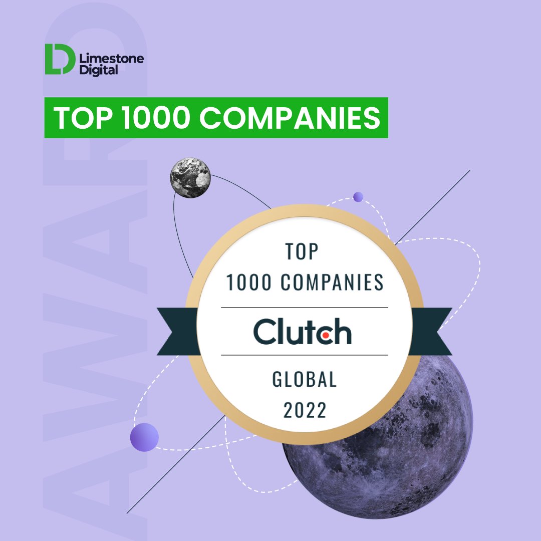 LimestoneDl's tweet photo. We are proud to announce that LImestone Digital was named one of Clutch's top firms in the world! 

The Clutch 1000 award specifies the highest caliber of service providers. 

You are welcome to check our reviews https://t.co/i7439Zgskl https://t.co/360FmcoUKg