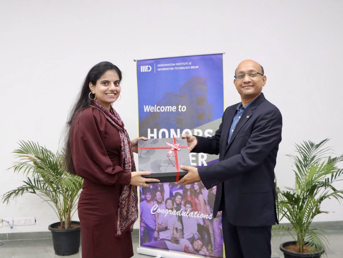 RuhmaMehek's tweet image. I am delighted and proud to share that I have graduated from @IIITDelhi, with a bachelor’s degree in Computer Science and Social Sciences (with Honors). I was also awarded the All Round Performance Medal and the Institute Silver Medal for ranking 1st in my class
#IIITDConvocation